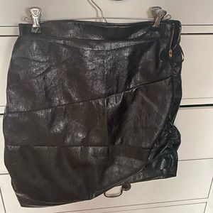 Princess Polly Black Leather Skirt